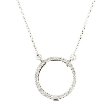 Sterling Silver Necklace with Diamonds