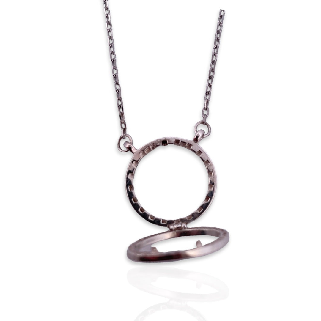 Silver Necklace with Diamonds