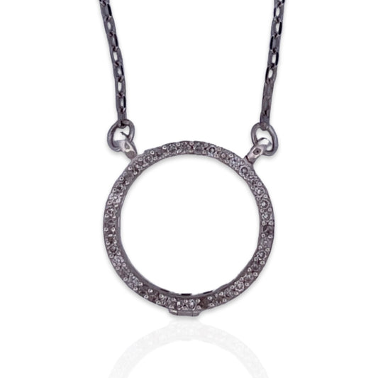 Silver Necklace with Diamonds